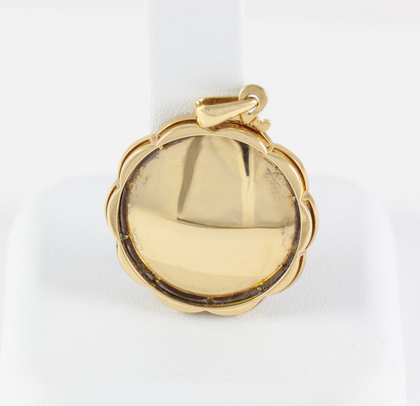 Colgante antiguo de oro amarillo 18k y porcelana esmaltada