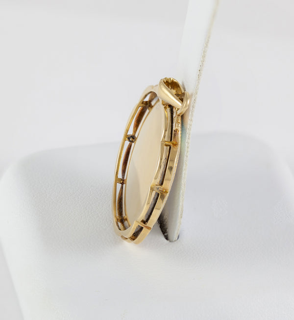 Colgante antiguo de oro amarillo 18k y porcelana esmaltada