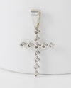 Colgante cruz antiguo en oro blanco 18k con diamantes