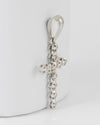 Colgante cruz antiguo en oro blanco 18k con diamantes