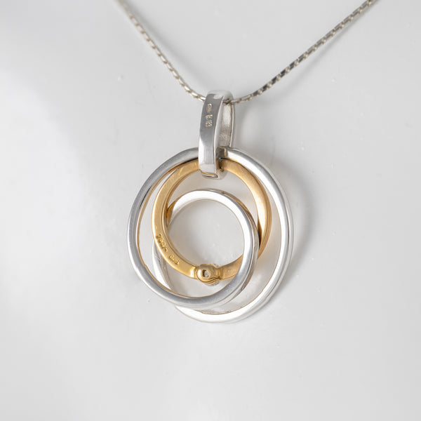 Colgante en oro amarillo y blanco 18k con brillante