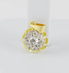 Colgante oro amarillo y blanco 18k con diamantes