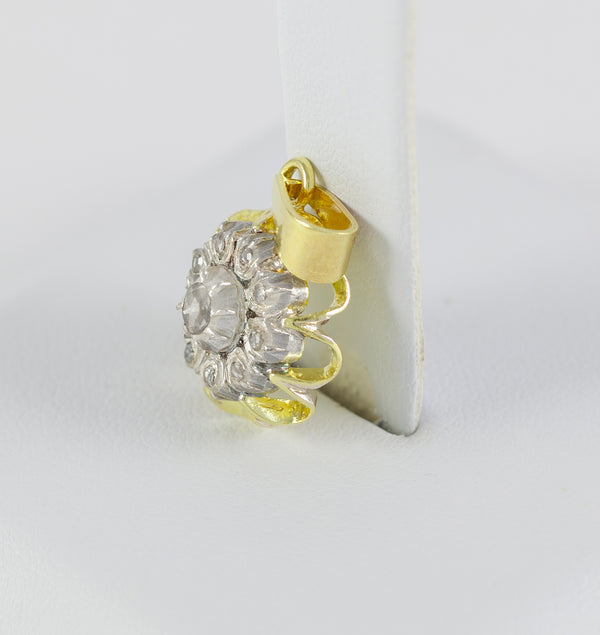 Colgante oro amarillo y blanco 18k con diamantes