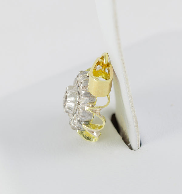 Colgante oro amarillo y blanco 18k con diamantes