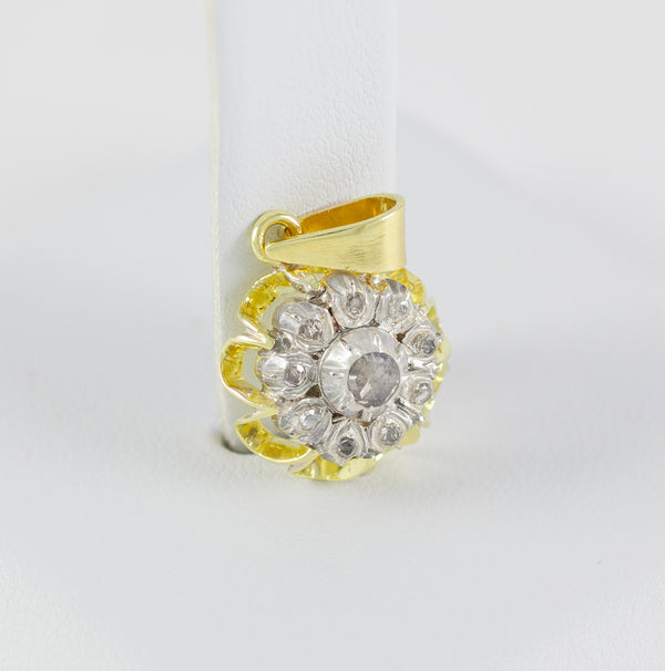 Colgante oro amarillo y blanco 18k con diamantes