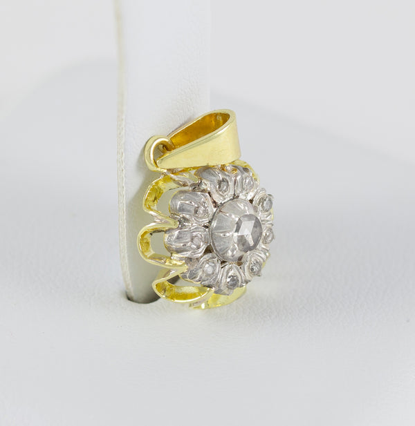 Colgante oro amarillo y blanco 18k con diamantes