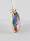 Colgante en oro amarillo 18k y porcelana esmaltada