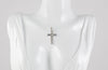 Colgante cruz en oro blanco 18k con brillante