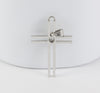 Colgante cruz en oro blanco 18k con brillante