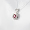 Colgante en oro blanco 18k con rubí y brillantes