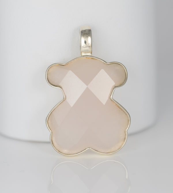 Colgante Tous en plata 925 y cuarzo rosa facetado Color