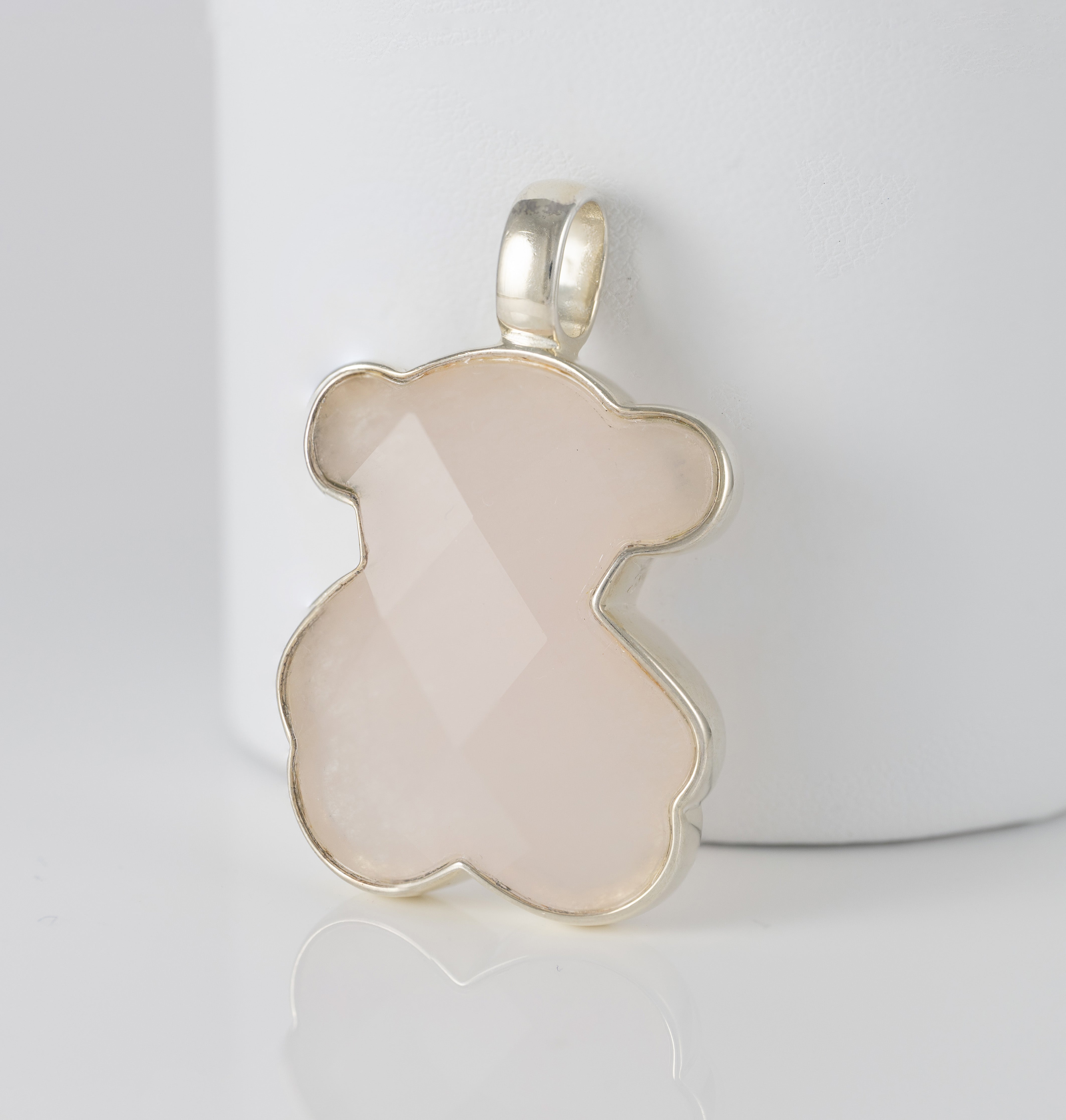 Colgante Tous en plata 925 y cuarzo rosa facetado Color