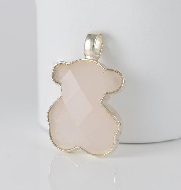 Colgante Tous en plata 925 y cuarzo rosa facetado Color