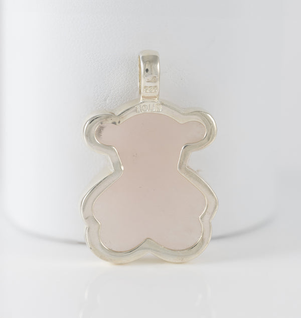 Colgante Tous en plata 925 y cuarzo rosa facetado Color