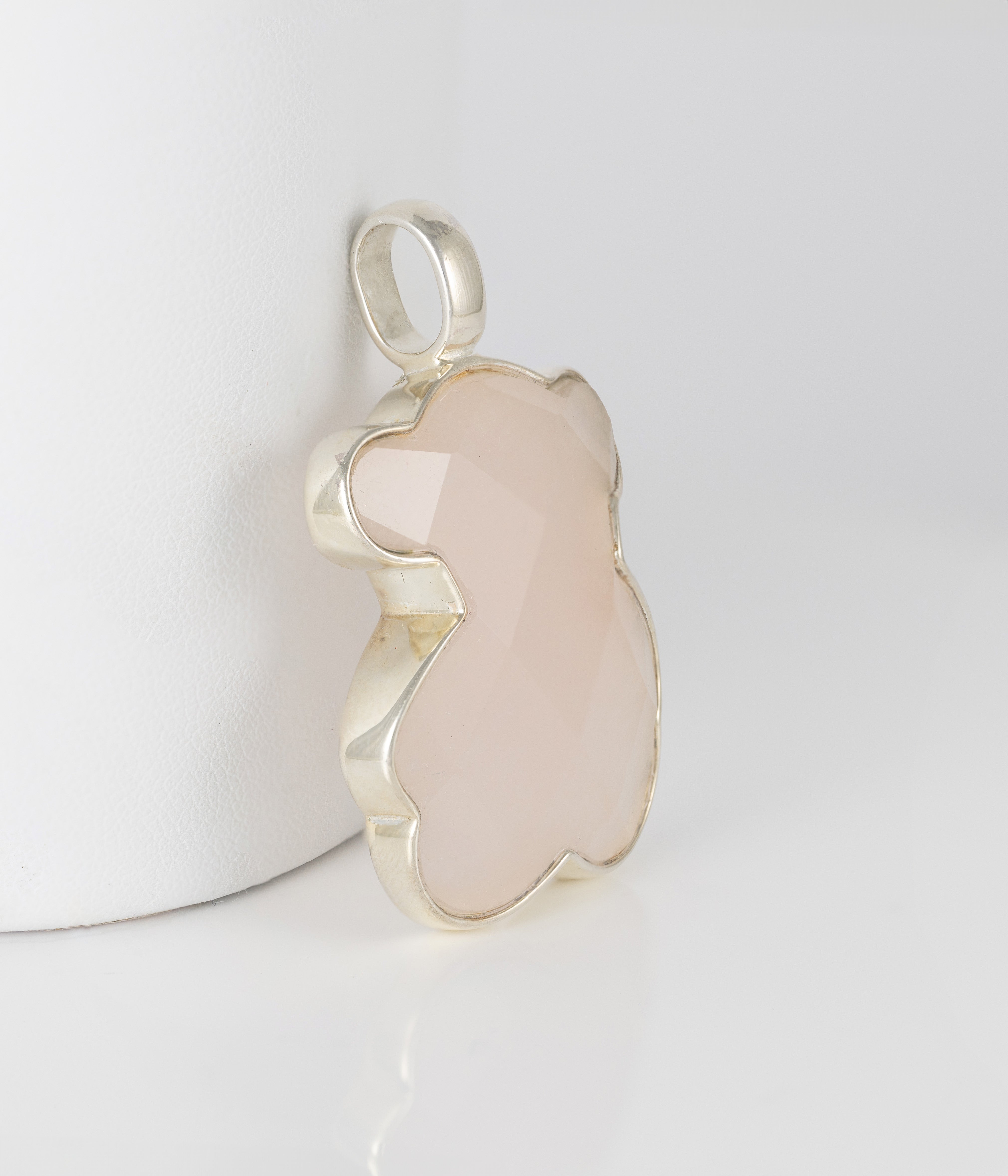 Colgante Tous en plata 925 y cuarzo rosa facetado Color