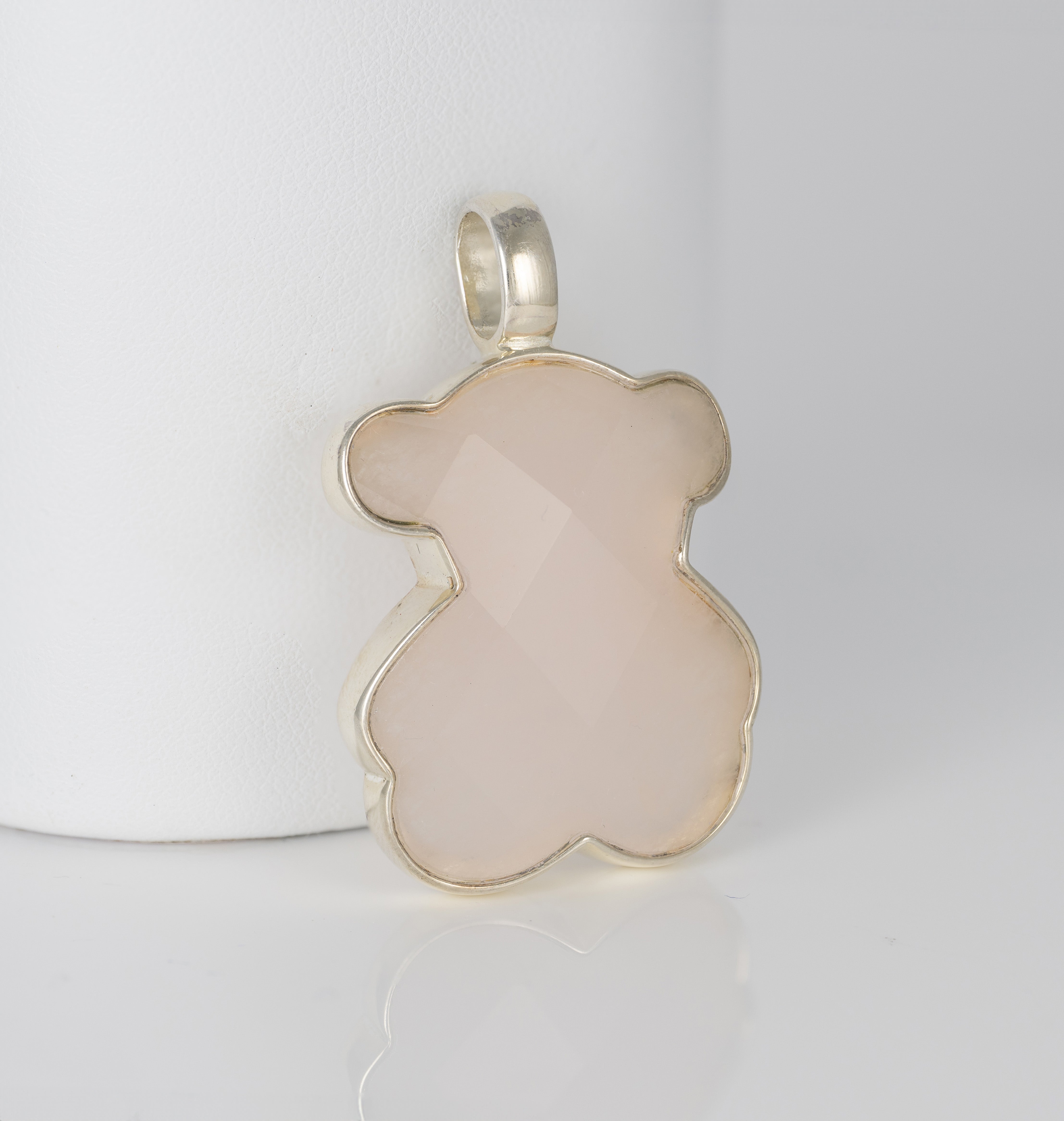 Colgante Tous en plata 925 y cuarzo rosa facetado Color