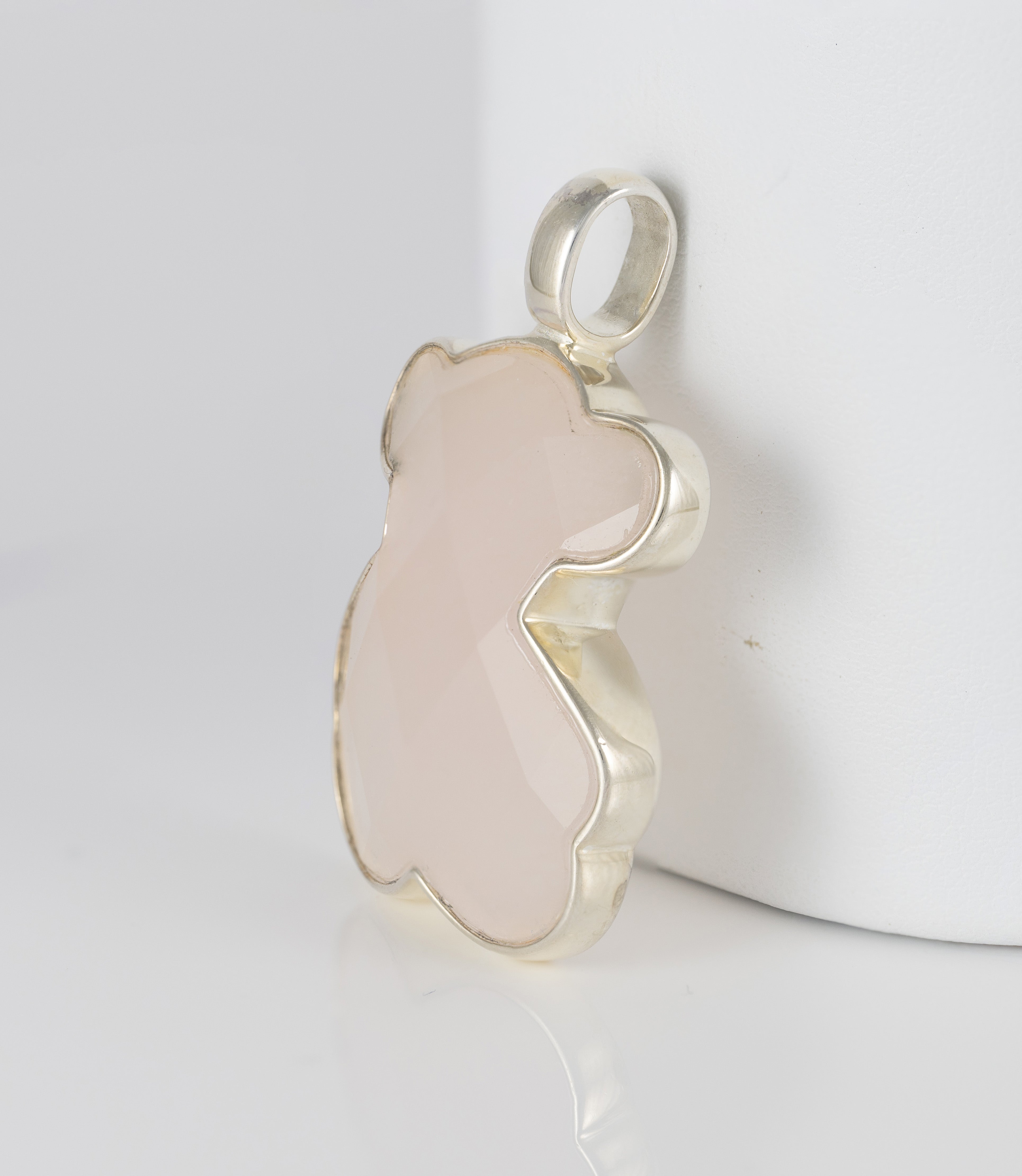 Colgante Tous en plata 925 y cuarzo rosa facetado Color