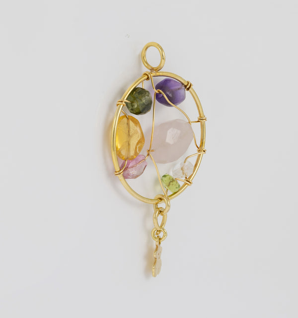 Colgante Tous en oro amarillo 18k y gemas Garabato