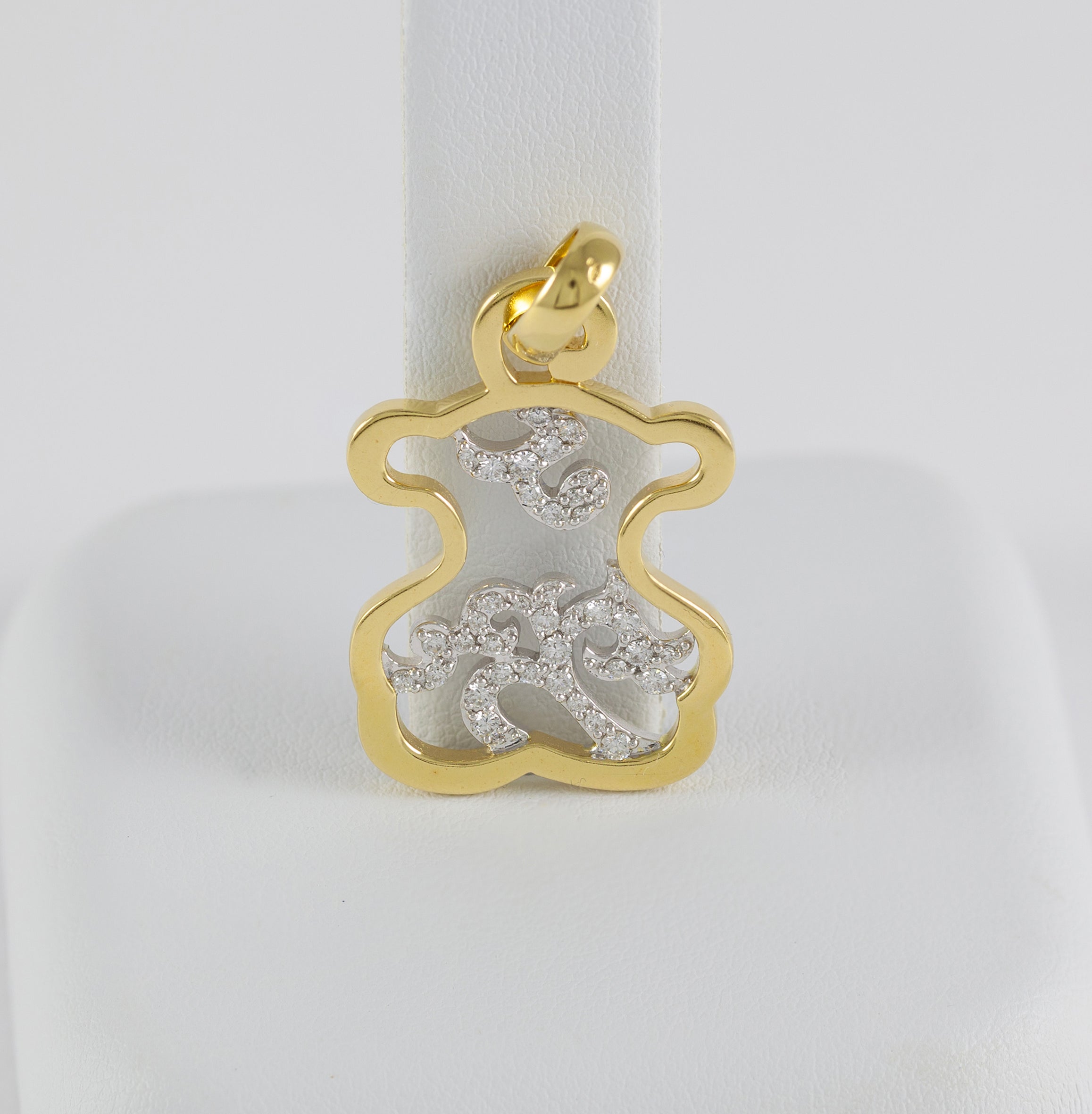 Colgante Tous en oro amarillo y blanco 18k con diamantes