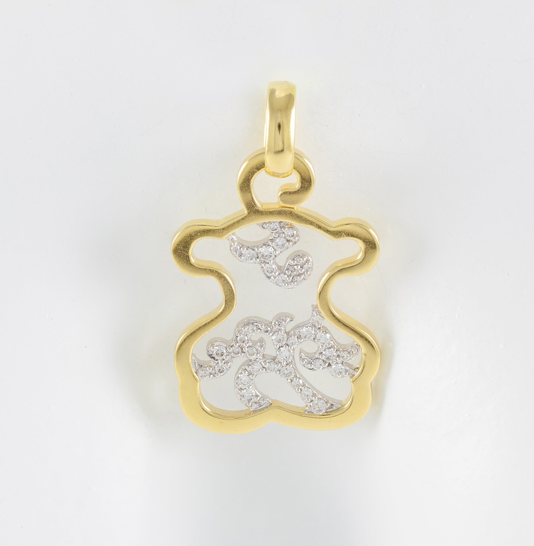 Colgante Tous en oro amarillo y blanco 18k con diamantes
