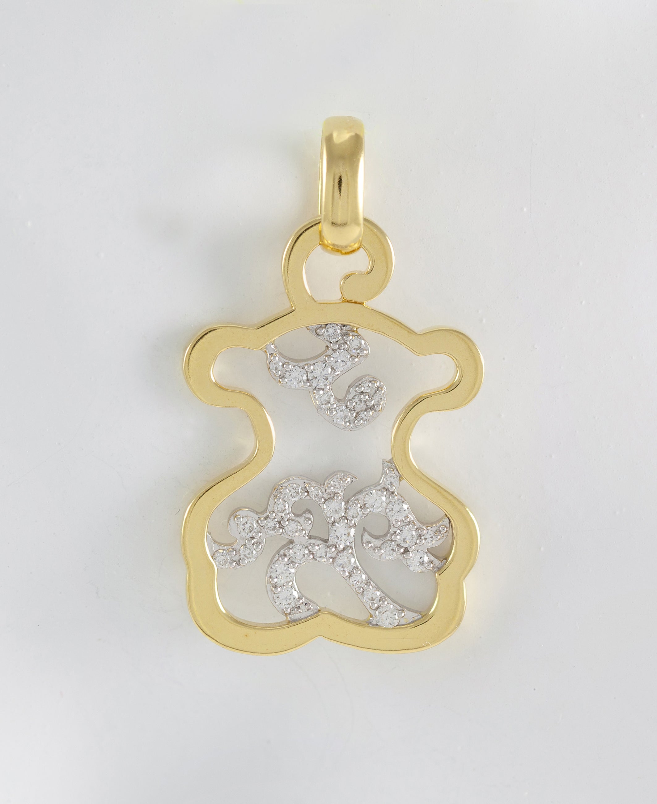 Colgante Tous en oro amarillo y blanco 18k con diamantes