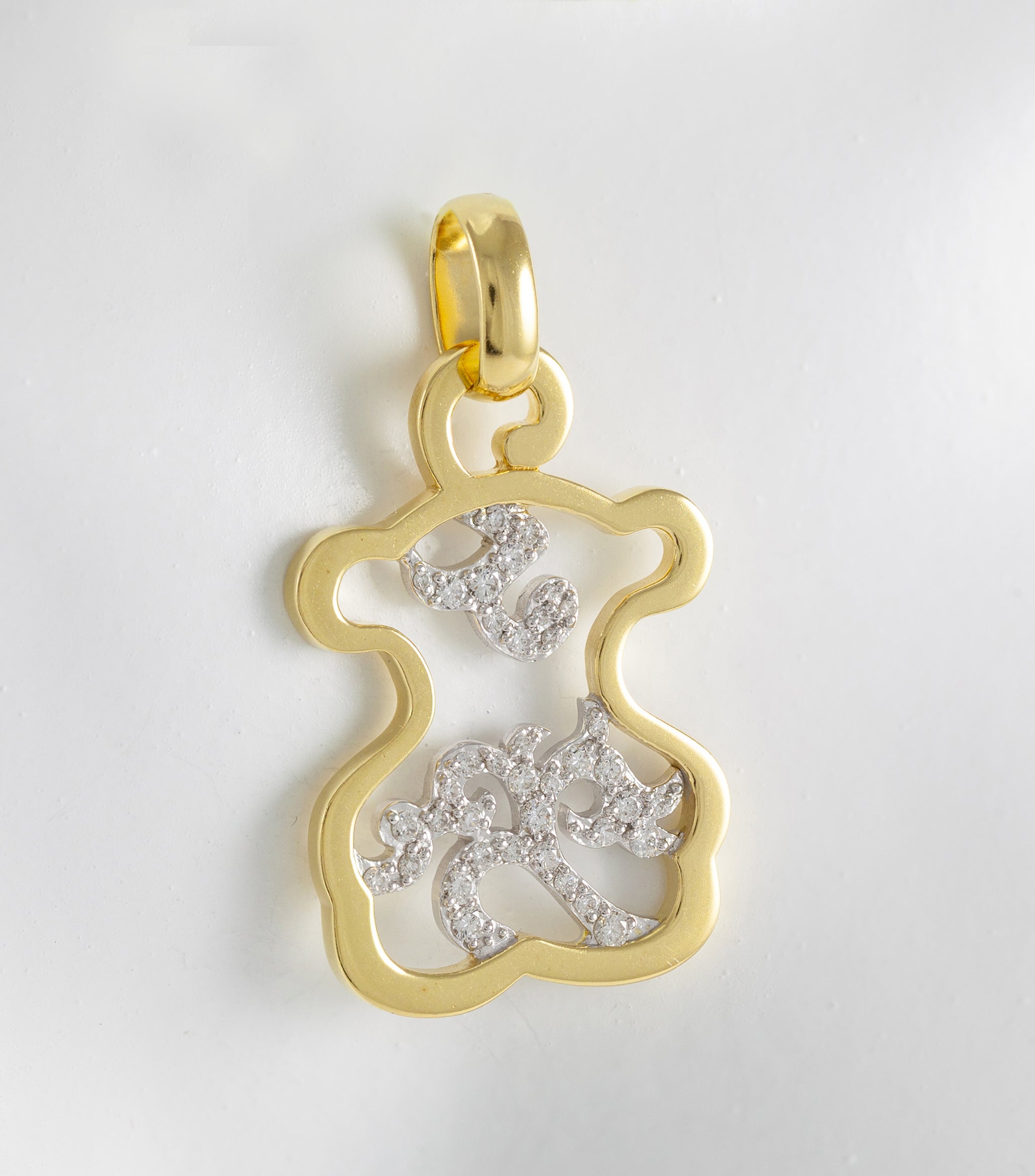 Colgante Tous en oro amarillo y blanco 18k con diamantes