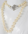 Collar de perlas con cierre en oro blanco 18k y diamantes