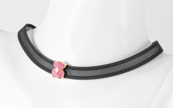 Collar Tous de acero IP negro y rodonita Mesh Color