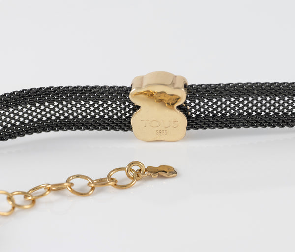 Collar Tous de acero IP negro y rodonita Mesh Color