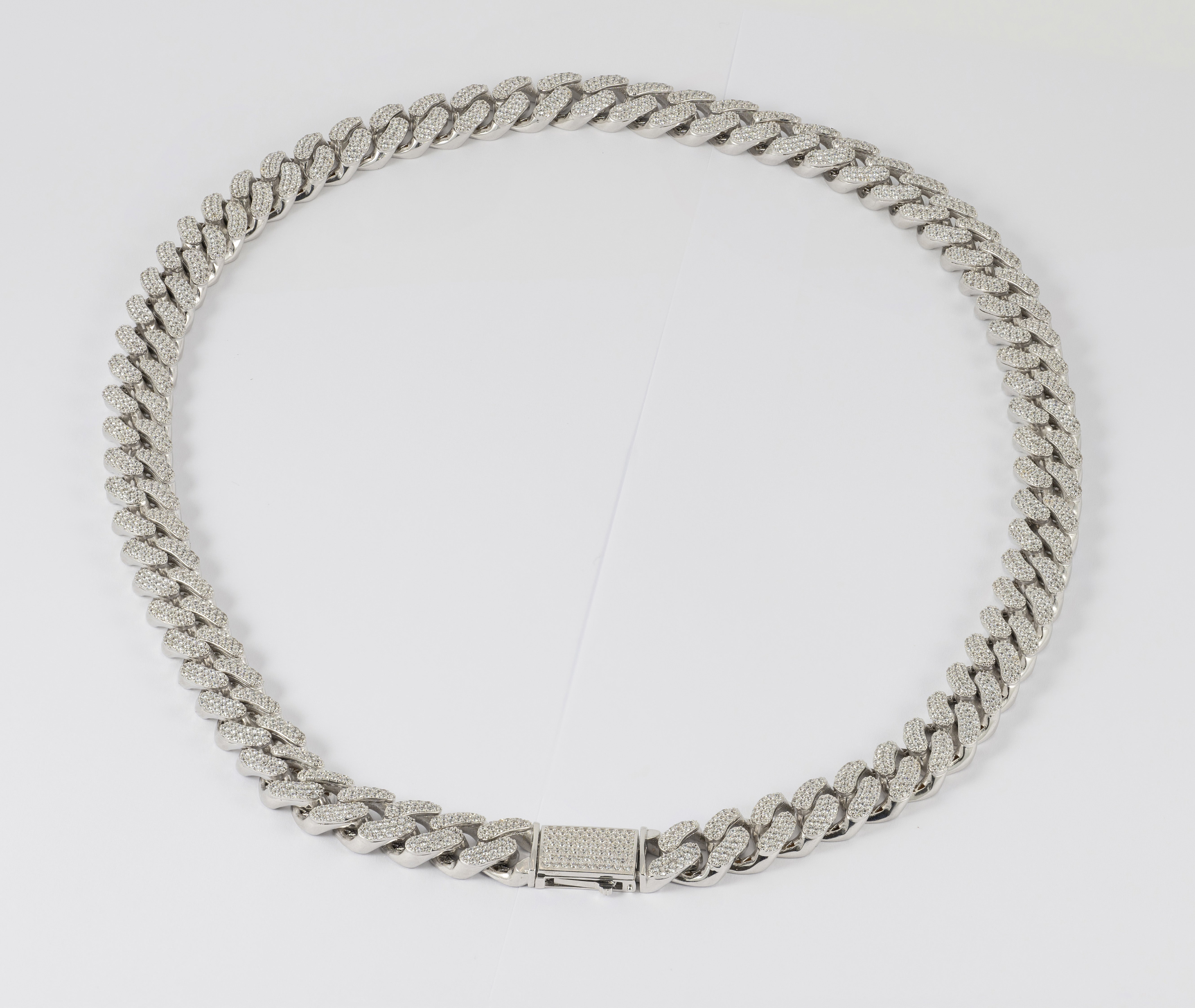 Cadena oro blanco 18k 750 con circonitas