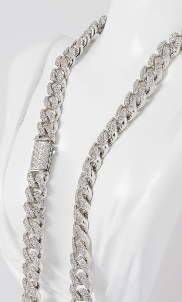 Cadena oro blanco 18k 750 con circonitas