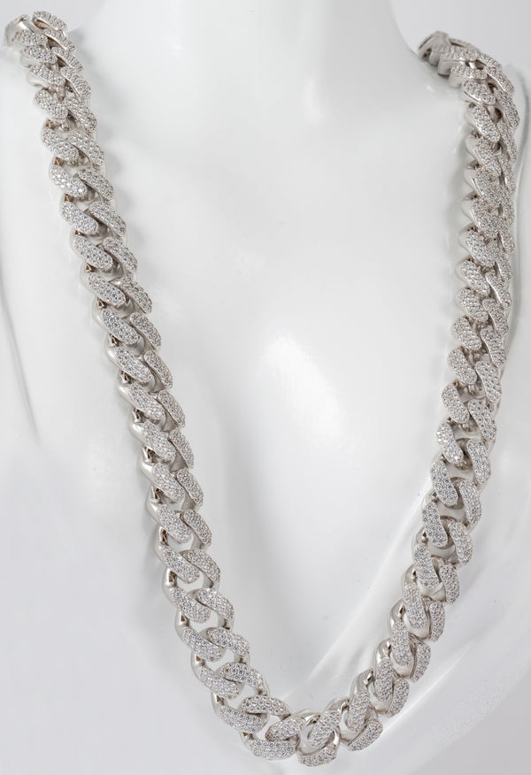 Cadena oro blanco 18k 750 con circonitas