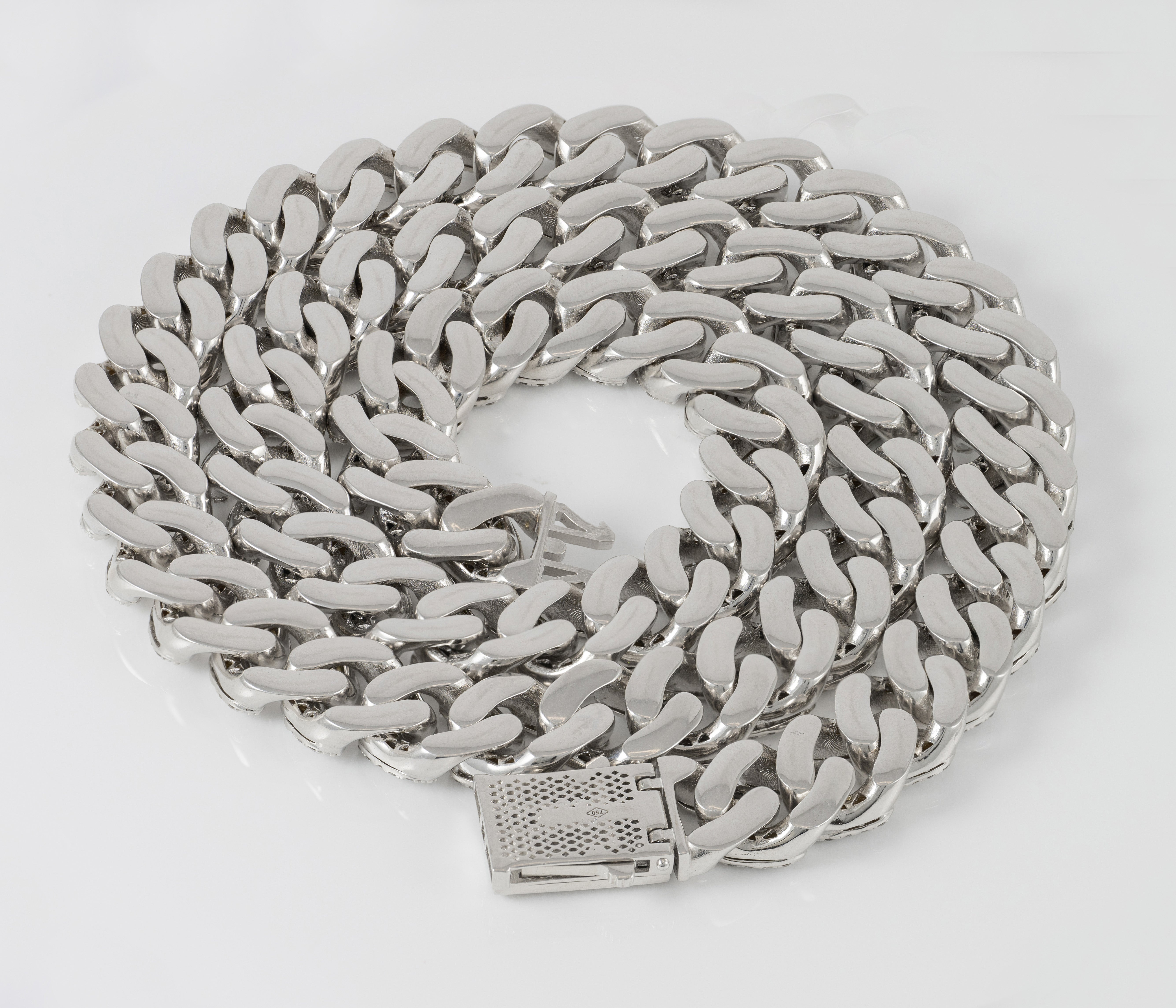 Cadena oro blanco 18k 750 con circonitas