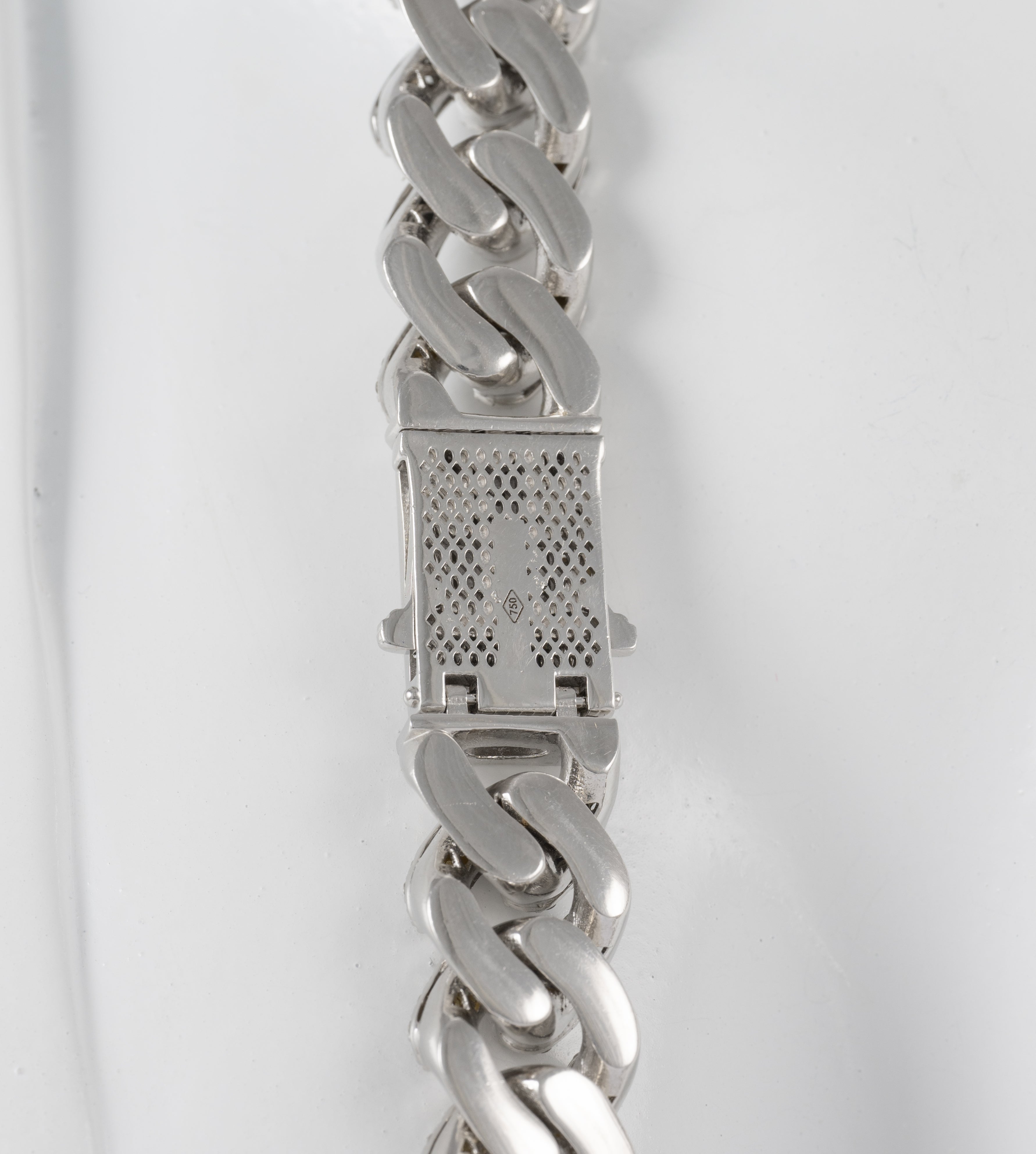 Cadena oro blanco 18k 750 con circonitas