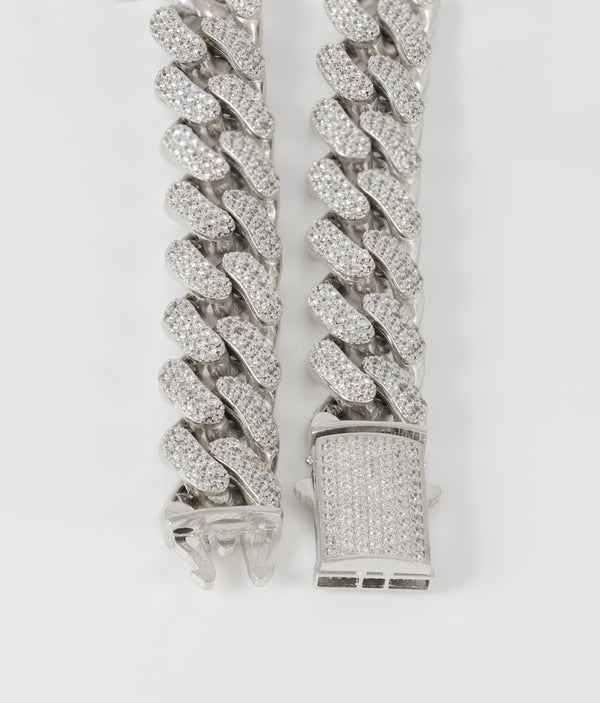 Cadena oro blanco 18k 750 con circonitas