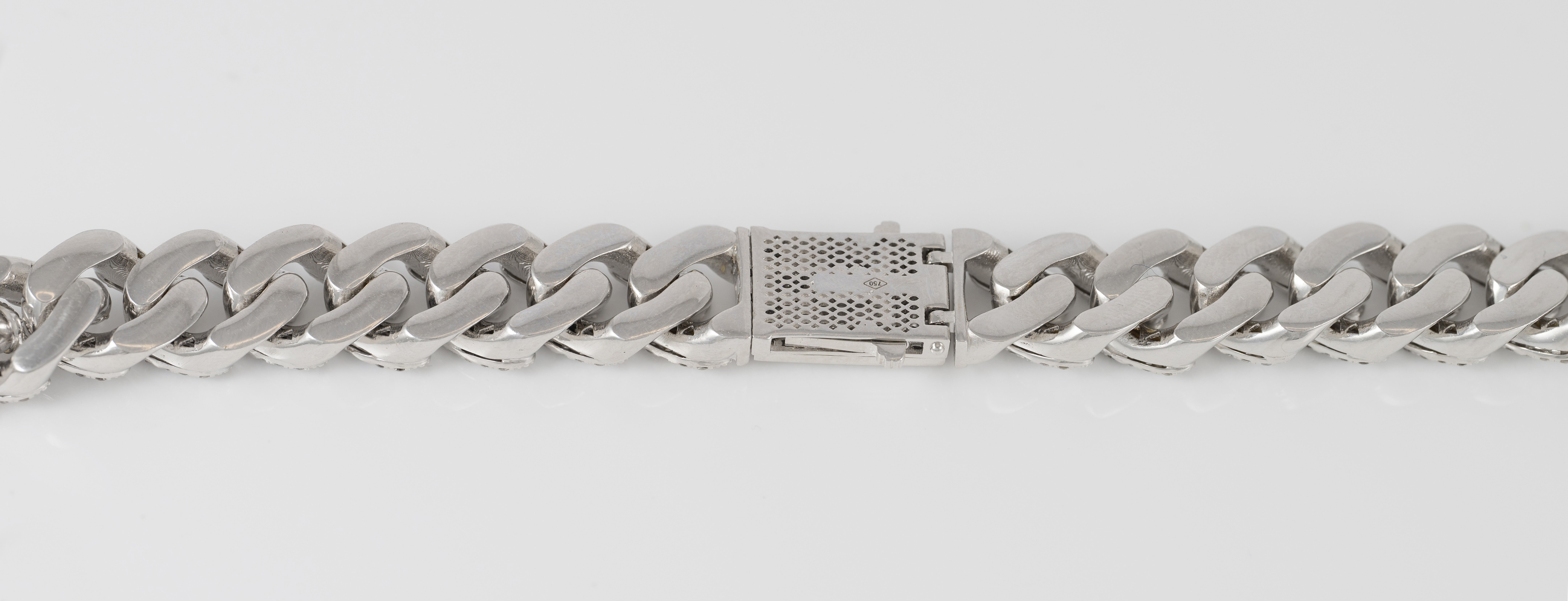 Cadena oro blanco 18k 750 con circonitas