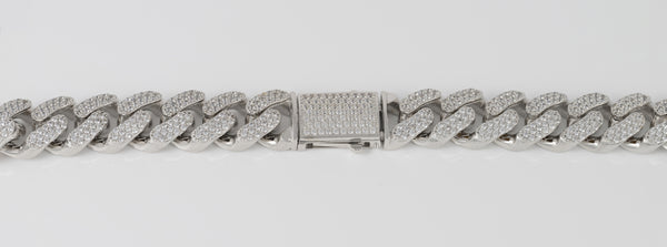 Cadena oro blanco 18k 750 con circonitas