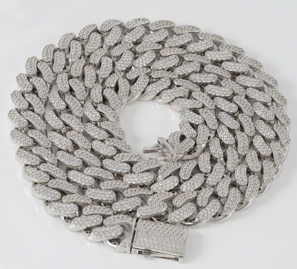 Cadena oro blanco 18k 750 con circonitas