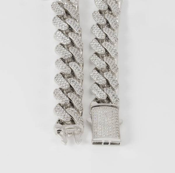 Cadena oro blanco 18k 750 con circonitas