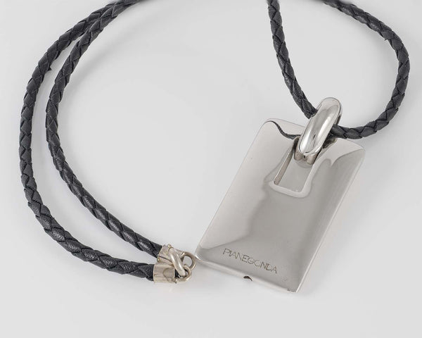 Colgante Pianegonda en plata 925 con cordón de cuero