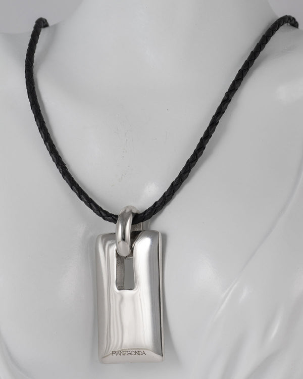 Colgante Pianegonda en plata 925 con cordón de cuero