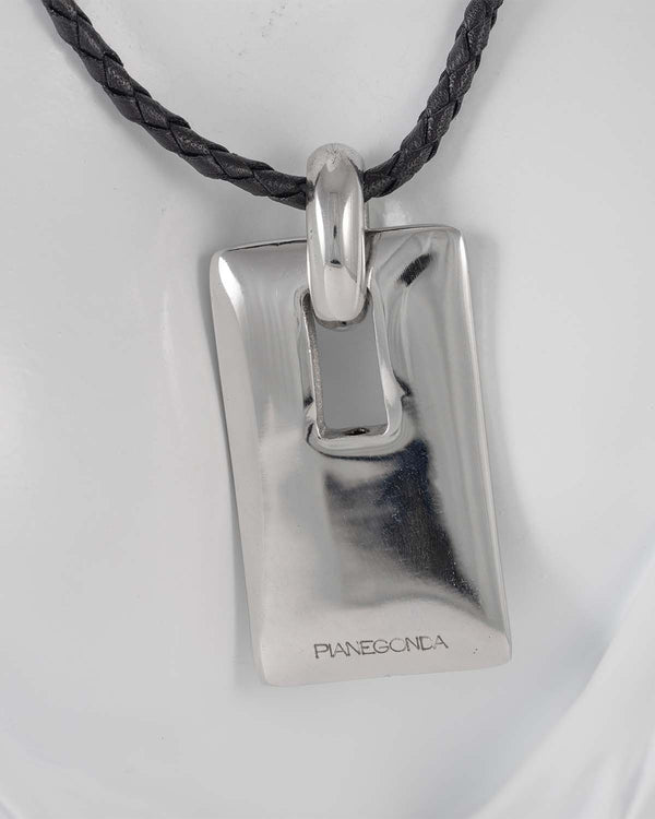 Colgante Pianegonda en plata 925 con cordón de cuero
