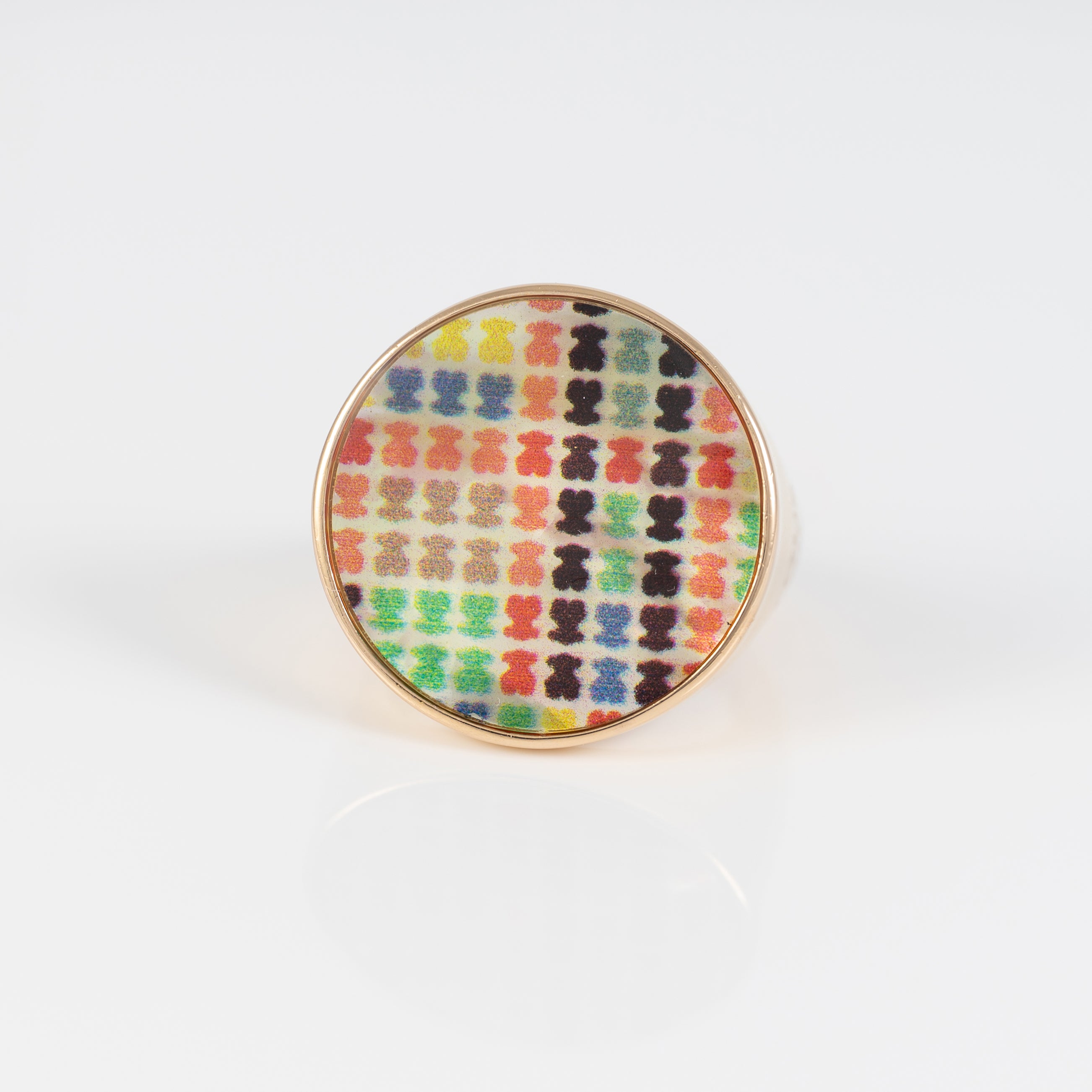 Anillo Tous Tartan Plata Vermeil con nácar