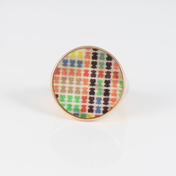 Anillo Tous Tartan Plata Vermeil con nácar