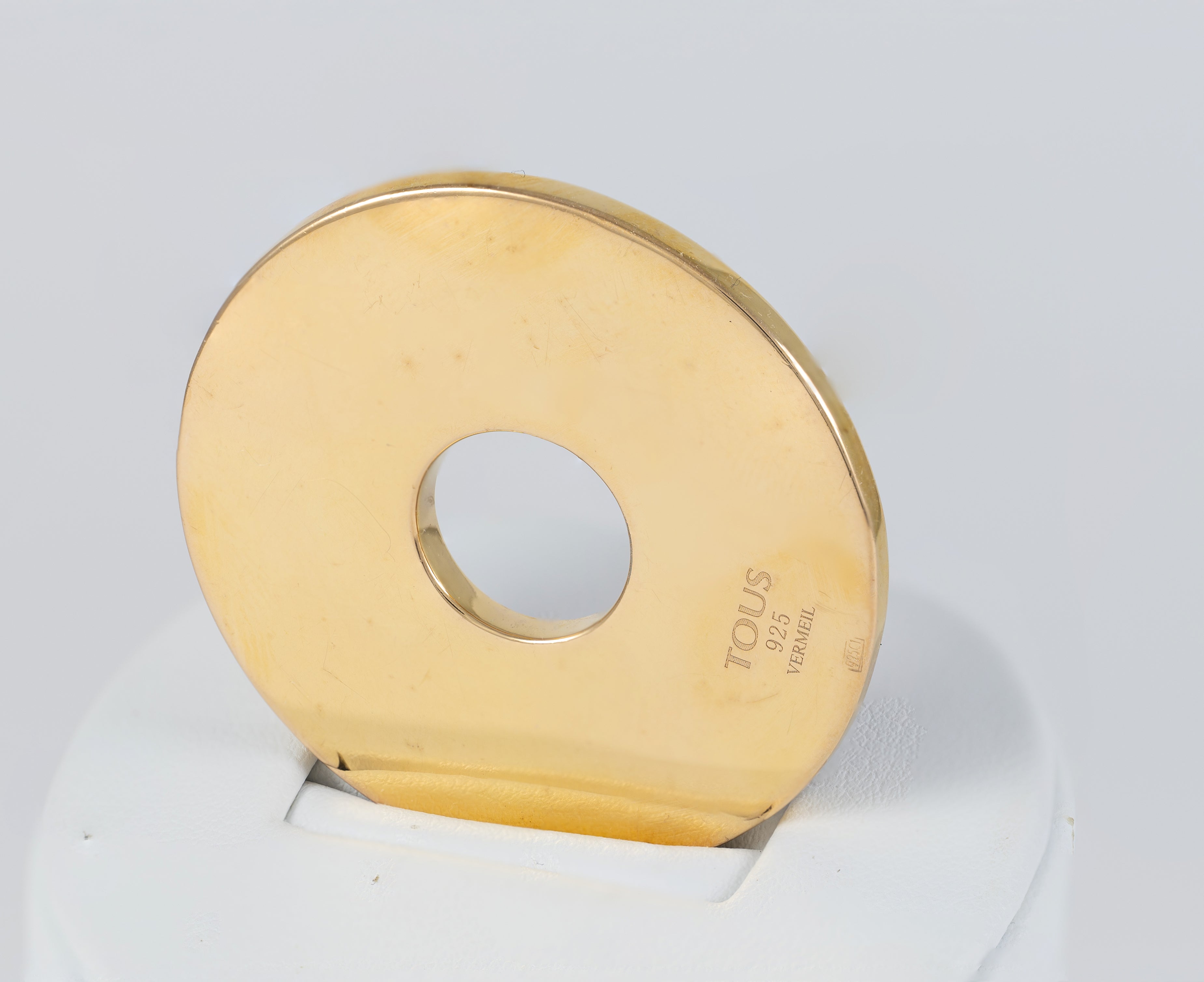 Colgante Disco Tous Tartan Plata Vermeil con nácar