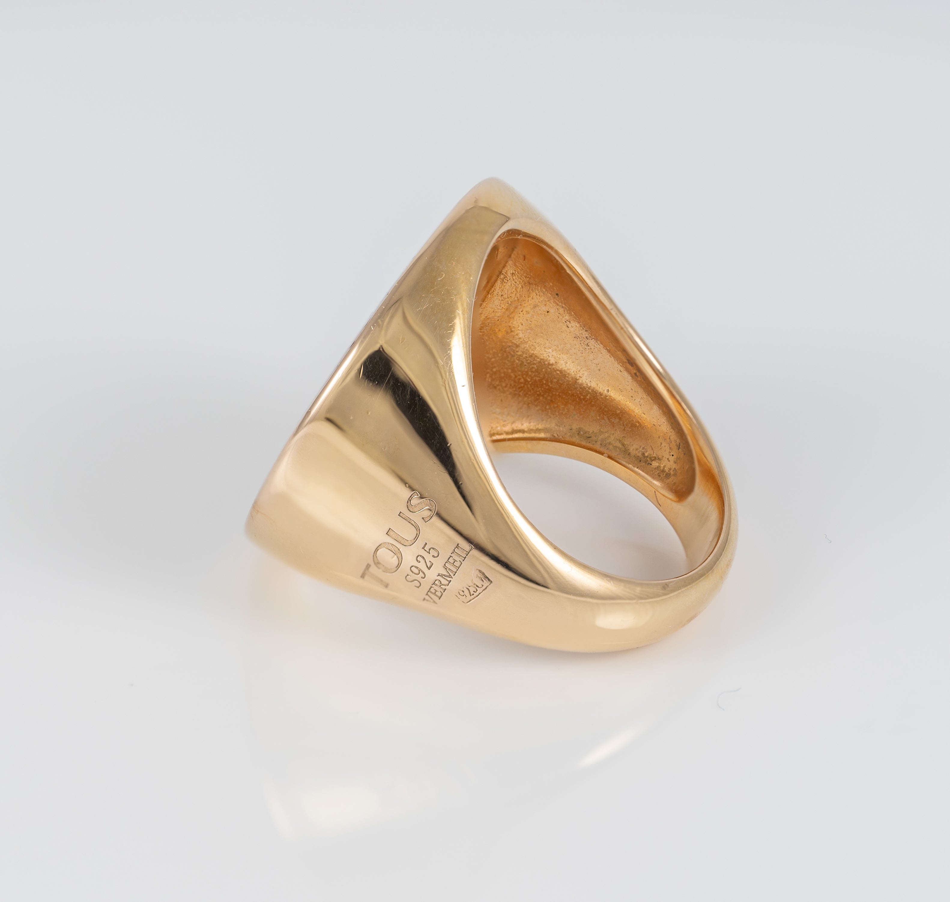 Anillo Tous Tartan Plata Vermeil con nácar