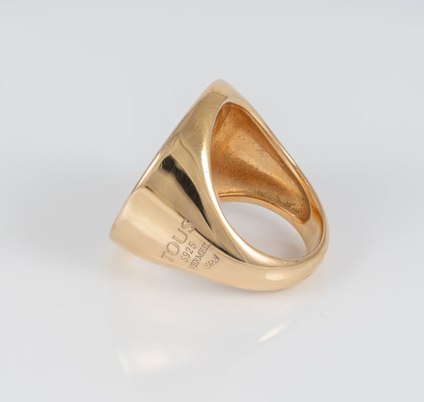 Anillo Tous Tartan Plata Vermeil con nácar