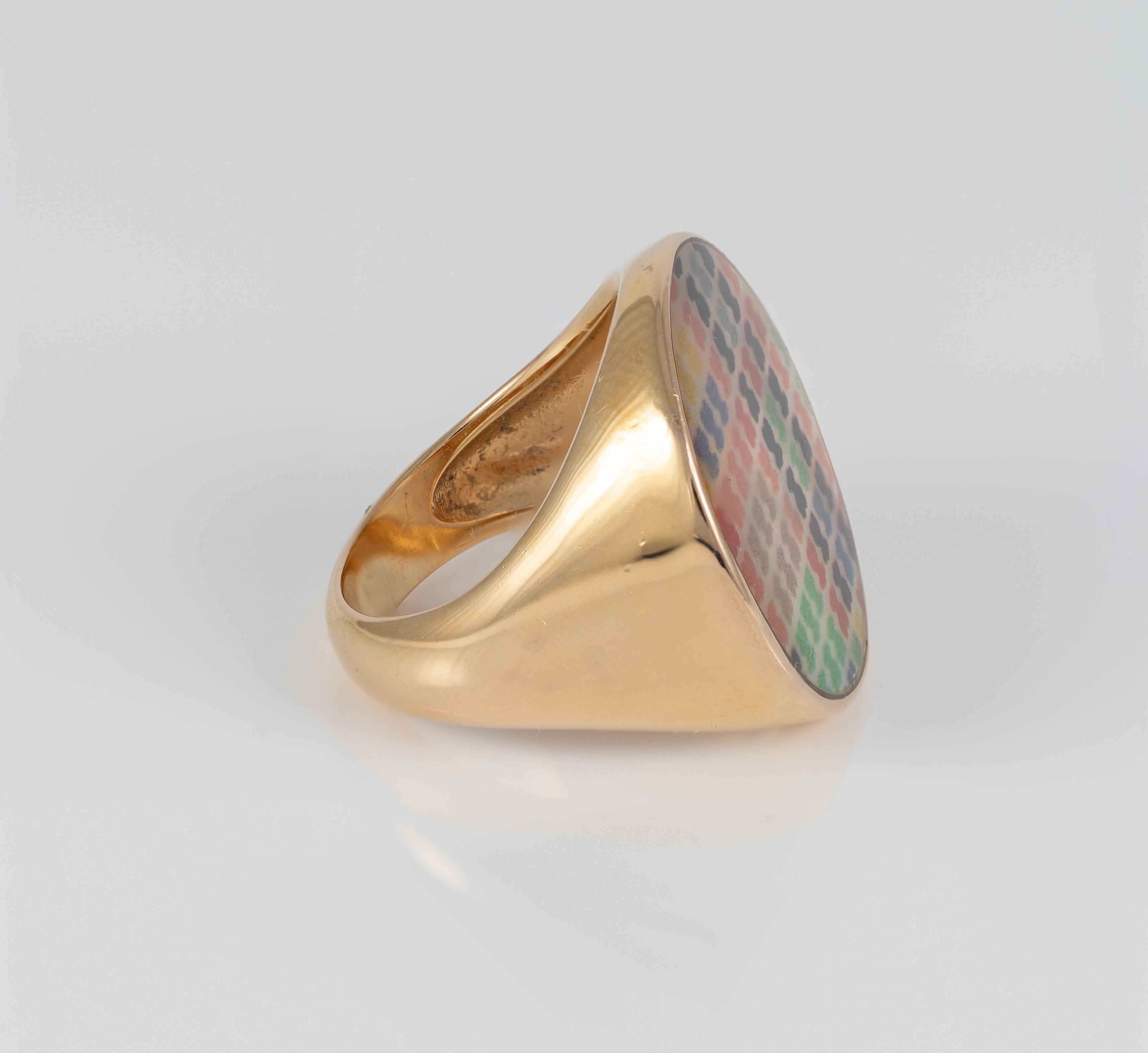 Anillo Tous Tartan Plata Vermeil con nácar