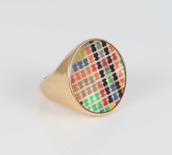 Anillo Tous Tartan Plata Vermeil con nácar