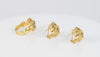 Conjunto Anillo y Pendientes en oro amarillo 18k con esmeraldas, amatistas y brillantes